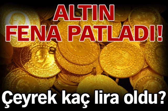 Altın fiyatlarına bir darbe de öğleden sonra geldi. Güne düşüşle başlayan - ve uzun süredir düşüş eğiliminde olan altın piyasasında tansiyon giderek - yükseliyor. Saban saatlerinde Kapalıçarşı'da 134 liraya satılan çeyrek - altın öğleden sonra 133 lirayı gördü.