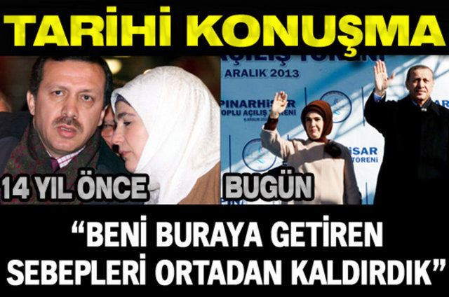 Başbakan Erdoğan, 14 yıl önce 4 aylık hapis cezasını çektiği Pınarhisar'da konuştu. Erdoğan, konuşmasında Pınarhisar'ın bir okul olduğunu belirterek, "Beni Pınarhisar'a getiren sebepleri ortadan kaldırdık" dedi.