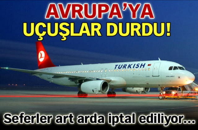 Avrupa'ya uçuşlar durdu. Kuzey Avrupa'yı etkisi altına alan fırtına hayatı - olumsuz etkilerden, başta Türk Hava Yolları olmak üzere bir çok havayolu - şirketi birçok ülkede seferlerini gerçekleştiremiyor.