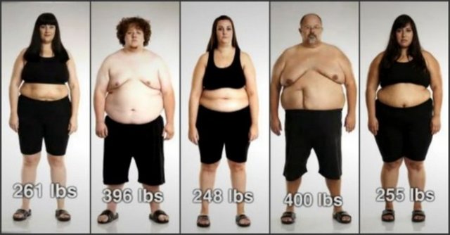 Amerika'da yayınlanan bir yarışma programına katılan şişman yarışmacılar verdikleri kilolarla ve yeni görünümleriyle herkesi şaşırttılar.