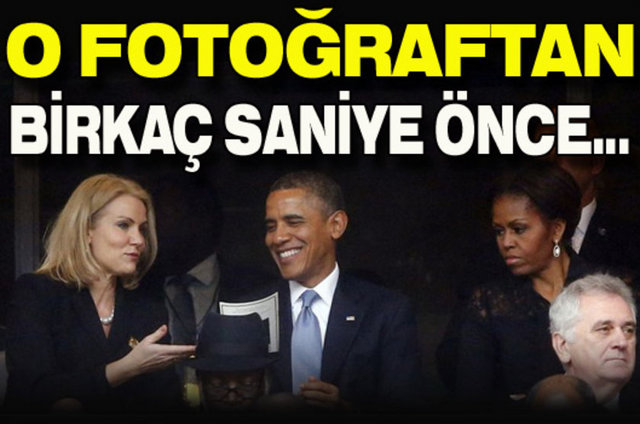 Tüm dünyaya "Michelle Obama'nın eşini kıskandığı an" şeklinde servis edilen o fotoğrafı çeken muhabir, "Ben Obama'nın Danimarka Başbakanı ile neşeli halini çekmeden birkaç saniye önce aynı neşeli durum ve ilgi Michelle Obama üzerinde yoğunlaşmıştı" dedi.