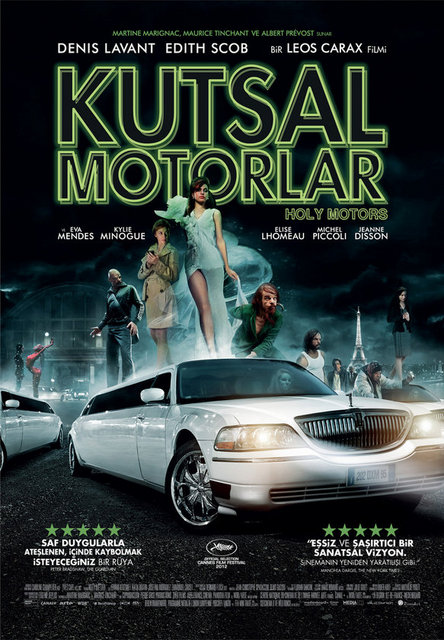 1-Kutsal Motorlar (Holy Motors) (2012) -  - Sinema tarihinde "Alphaville" gibileriyle yan yana koyabileceğimiz alternatif ve yapıbozucu bir bilimkurgu başyapıtı.