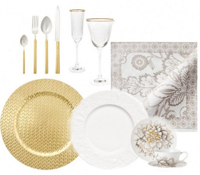 Zara Home' dan şık sofranızı zengileştirecek gold supla.
