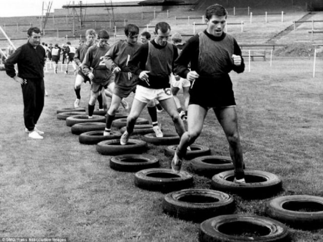 Celtic takımı 1967 senesinde idman yapıyor.