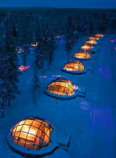 29. Finlandiya'da bulunan "Hotel Kakslauttanen"