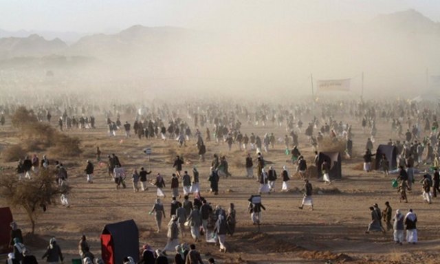 Suudi Arabistan'ın Medine kentinde Hazreti Muhammed'in evinin ve o dönemdeki Mescid-i Nebevi'nin maketi sergileniyor.