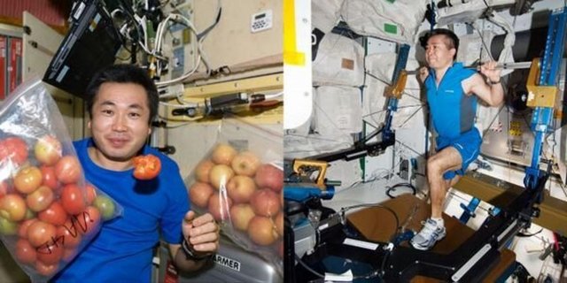 4. Şu anda kaç kişisiniz? - 3 kişiyiz: Japon Koiçi Wakata, NASA'dan Rick Mastracchio ve Rus kozmonot Mikhail Tyurin. Mayıs ortasına kadar UUİ'deyiz.