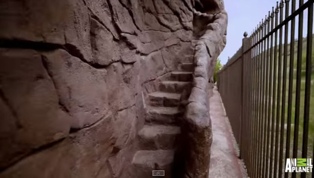 Havuzun büyüklüğü yanında en çarpıcı özelliği evin bulunduğu araziye mükemmel uyum sağlaması.