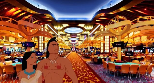 Pocahontas'ın asıl evi kumarhanelerin işgali altında olurdu.