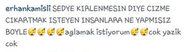 ERHAN KAMIŞLI TWITTER'DAN DUYGULARINI BÖYLE PAYLAŞTI