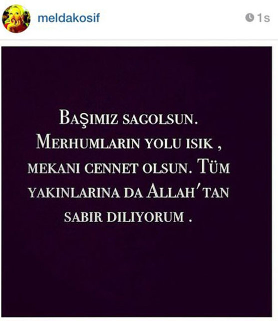 MELDA KOSİF INSTAGRAM'DAN DUYGULARINI BÖYLE PAYLAŞTI