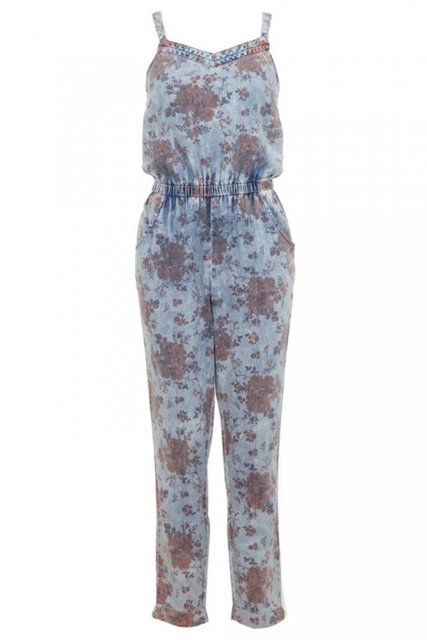 Floral baskı ve denim kumaş