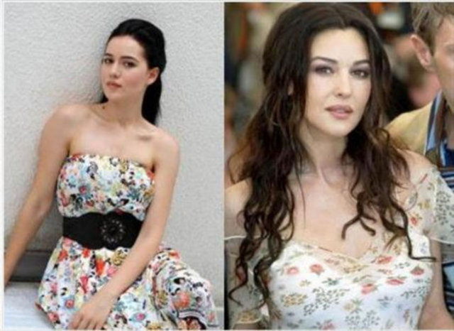 Fahriye Evcen ayrıca magazin basını tarafından dünyaca ünlü oyuncu Monica Belluci'ye benzetiliyor.