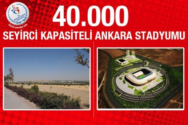 Ankara Stadyumu: Projenin yaklaşık 200 milyon liraya mal olması bekleniyor. 40 bin seyirci kapasiteli olması planlanan stadyum için bakanlık yetkilileri tarafından arazi çalışmaları sürüyor.