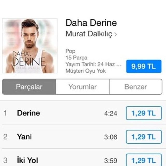 Güzel oyuncu, Türkmen'i terk eden popçu Murat Dalkılıç'ın yeni albümünün iTunes' ta yer alan sayfasını Instagram'da paylaşıp altına, "iTunes'tan indirdiğim ilk Türkçe albüm ve hiç pişman degilim!" yazdı.