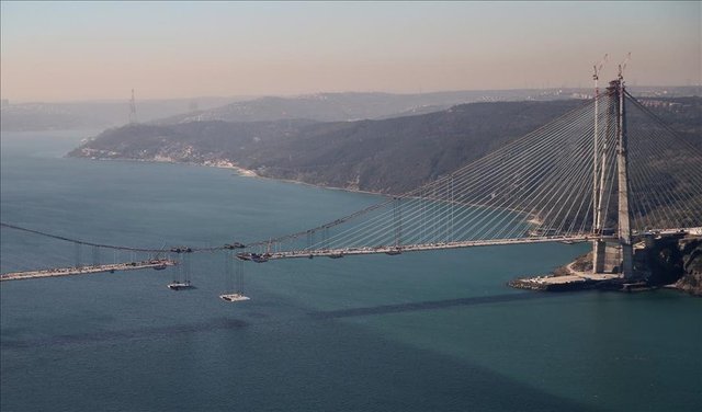Yavuz Sultan Selim Köprüsü'nde kıtaların birleşmesine 55 metre kaldı. Son 3 tabliyenin üretimiyle bağlantı yolları, tünel ve kavşak çıkışları için çalışmalar sürüyor.