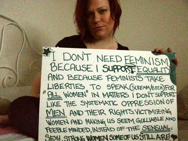 "Feminizmi ihtiyacım yok çünkü savunmak istemediğim kadınlar için bağırmak istemiyorum"