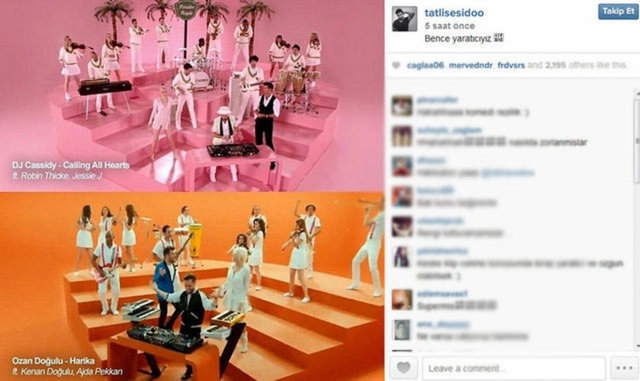 İki klipte de görülen benzerlik şaşırttı.