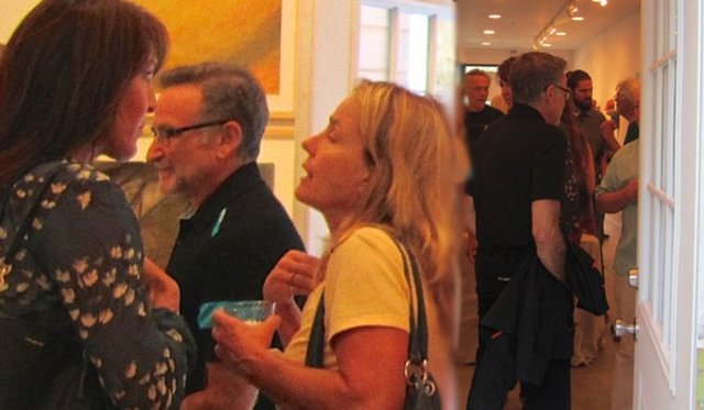 Galeride verilen kokteylde bulunan diğer davetlilerin verdiği bilgilere göre Robin Williams'ın orada bulunduğu sürece hiç alkol kullanmadığı, genelde sessiz durduğu ve yürürken arada sırada aniden durduğu iddia edildi.