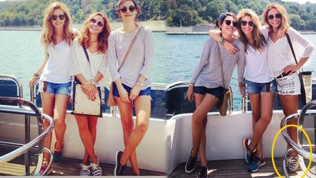 Sinem Kobal, Burçin Terzioğlu ve Cansu Dere, özel bir yat kiralayarak Uluslararası Kiteboard Kupası'nda uçurtma sörfü yapan yarışmacıları seyretti.