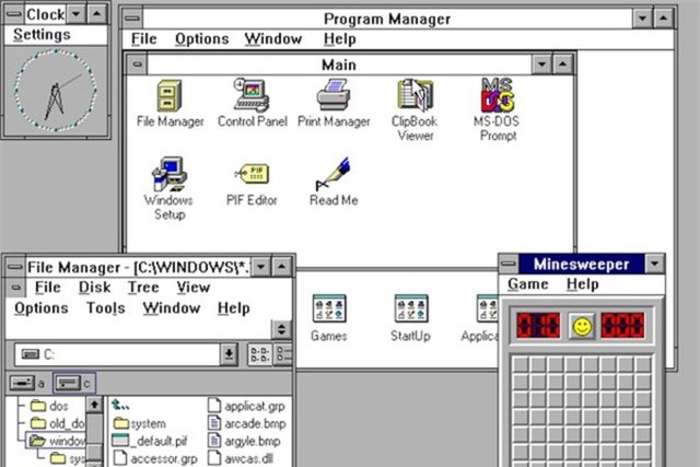 - Windows ekranı -  - 1994'te herkes Windows PC kullanıyordu. Windows ekranıysa böyleydi.