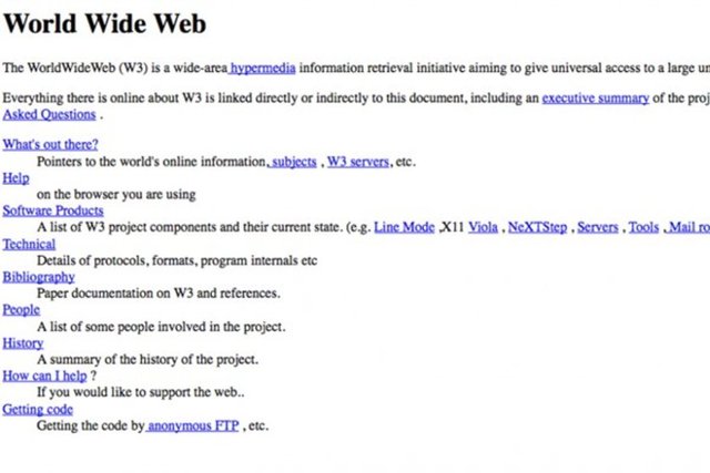 - İnternetin ilk hali -  - İnternet yani World Wide Web, 1994 yılında böyle görünüyordu.