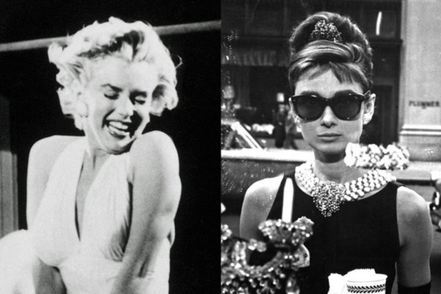 Audrey Hepburn-Marilyn Monroe  - Audrey Hepburn, Amerikan Film Enstitüsü tarafından tüm zamanların gelmiş geçmiş en iyi 3. aktrisi seçilen isimdir, Marilyn Monroe ise aynı listenin 6. ismidir. Monroe hep birbirine yakın rolleri oynamıştır.