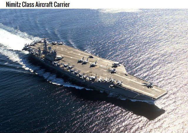 8. Nimitz Sınıf Uçak Gemisi -  - Bu bebeklerin her biri, 23 boyunca kendine yetecek yakıta sahip. Her biri 130'a kadar hava aracı taşıyabilir ve bir ülkeyle tek başına savaşacak şekilde dizayn edilmişlerdir.