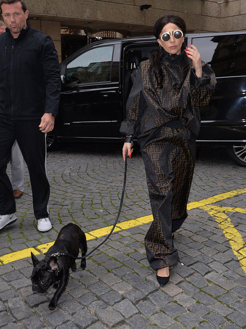 ArtRAVE turnesi kapsamında Hamburg'ta konser veren Lady Gaga, kente geniş siyah bir takım ve güneş gözlükleriyle gelmişti.