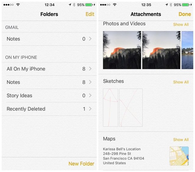 6. Notlarını organize et - Notes uygulaması iOS 9'la birlikte artık daha çok dikkat istiyor. İşleri çok daha kolaylaştıran uygulama, notelarınızı organize edebilirken klasör desteği de sunuyor.