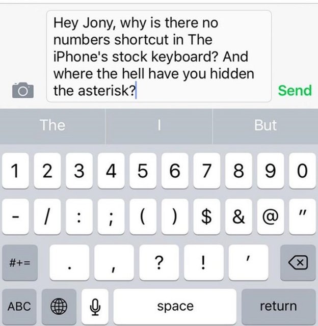 Numerik tuş takımı iOS'un klavyesindeki en büyük eksikliklerden. iOS'un klavyesindeki numara dizilimi hiç pratik değil.