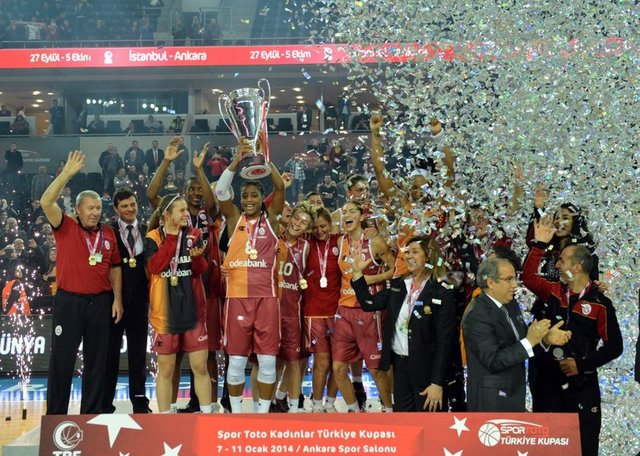 Galatasaray Odeabank, ilk kupasını Spor Toto Türkiye Kupası finalinde Fenerbahçe'yi yenerek elde etti.