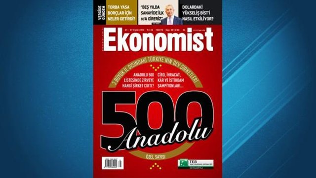 Ekonomist'in Türkiye Ekonomi Bankası'nın (TEB) katkılarıyla yaptığı "Anadolu'nun En Büyük 500 Şirketi" araştırmasının 2013 yılı versiyonu sonuçlandı.