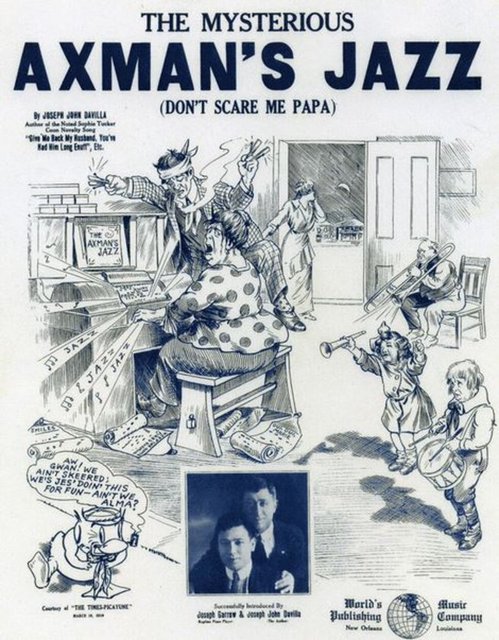 Şehir sabaha kadar sokakalrda jazz müzikle dans etmiş, resmi tatil olmuştur. hala kim olduğu bilinmemekte. (Axeman of New Orleans)