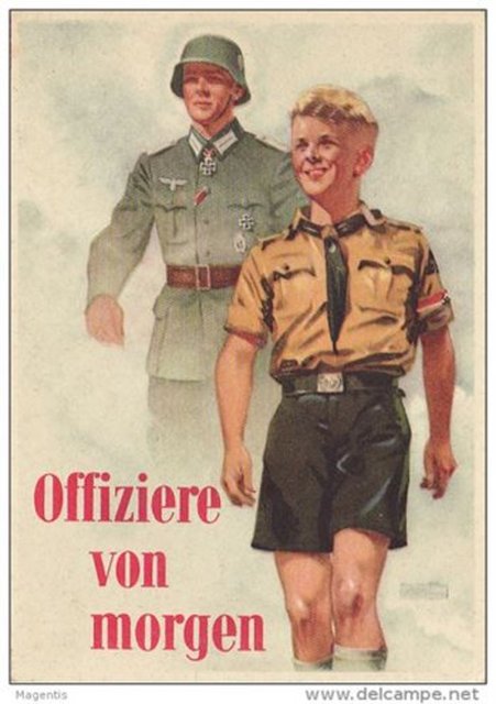 "Hitler Gençliği"ni benimsemeyenler - Görsel: Genç bir Alman, afişte yazdığı gibi aynı zamanda "geleceğin subayı"ydı da.