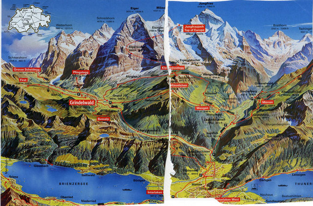 Avrupa'nın Çatısı olarak da adlandırılan Jungfrau'ya trenle iki ayrı koldan çıkılabiliyor.