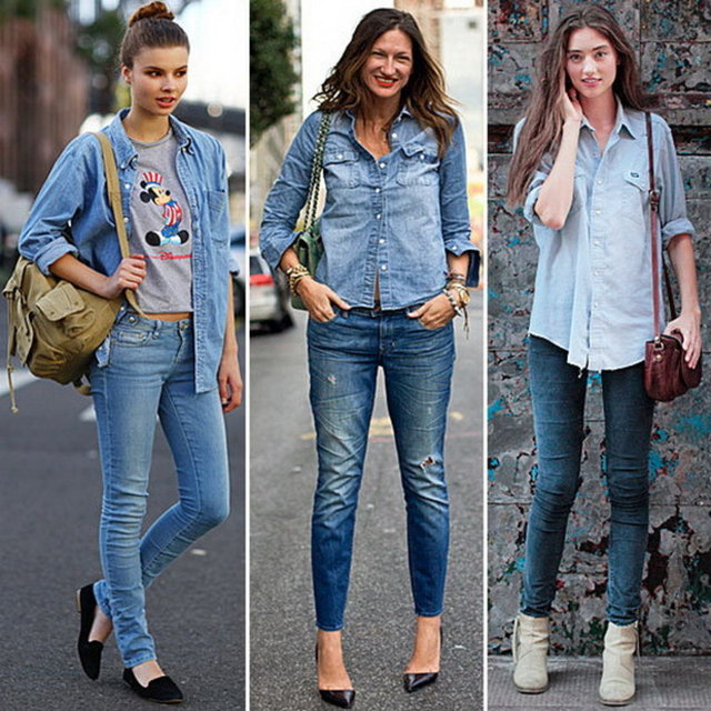 Kural 4: Denim denimle kombinlenir - Denim parçaları kombinlemek zor ve uyumsuz gelse de moda bizi buna da alıştırdı. Jean pantolonla kombinlenen denim gömlekleri görmeye alıştık, artık kaçış yok, denemekte fayda var.