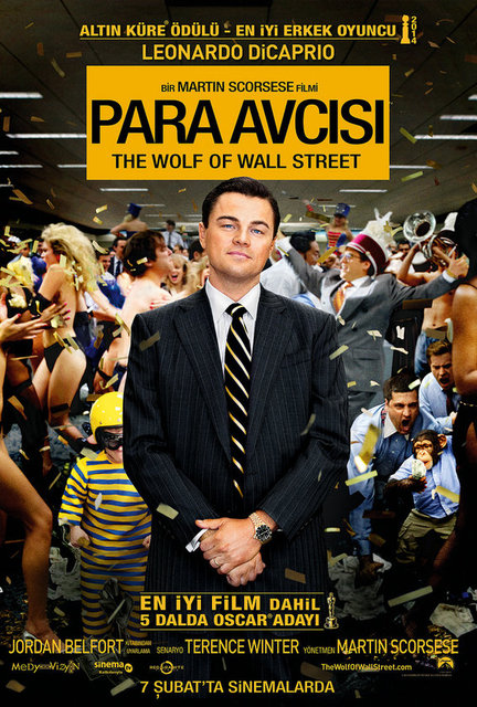 19-Para Avcısı (The Wolf of Wall Street) (2013): 1980'lerin ikiyüzlü ve hedonist broker'ı Jordan Belfort'un biyografisi, Martin Scorsese'nin ustalıklı yaklaşımıyla sarılıyor. Başroldeki Leonardo DiCaprio ise yoğun cinsel içerikle boğuşuyor.