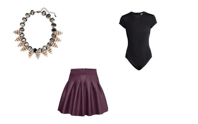 Günün her saati kullanabileceğiniz, çan eteklerinizi düz renkli basic bir body ve gösterişli bir kolye ile tamamlayabilir, hem sade hem de şık görünebilirsiniz. Çan etek H&M 99.99 TL.