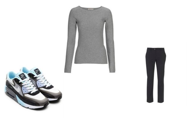 Bu senenin en özel renklerinden biri olan gri renkte bir trikoyu, boyfriend gabardin pantolon ve spor ayakkabı ile kombinleyerek, çok tarz bir görünüme sahip olabilirsiniz. Triko Stefanel 210 TL.