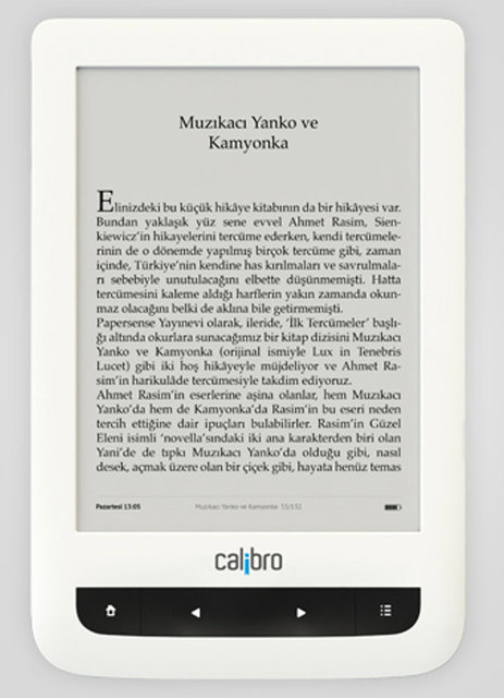 Kitap kurtlarının daha konforlu kitap okuyabilmeleri için, Calibro Touch 249 TL.