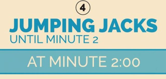 4-Jumping Jacks – 2 dakikaya kadar - 2 dakika olduğunda...