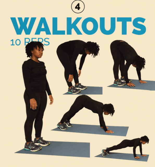 4-Şınav pozisyonunda yürüme - 10 tekrar