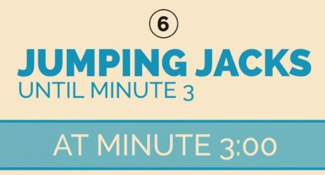 6-Jumping Jacks -3 dakikaya kadar - 3 dakika olduğunda...