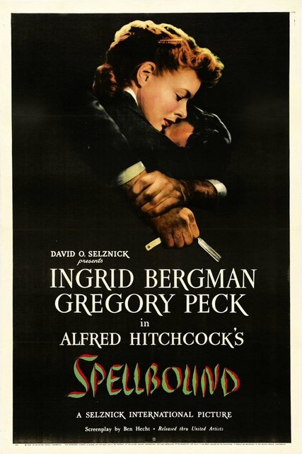 4- Spellbound (Öldüren Hatıralar) (1945): Birçok filminde hafıza kaybına değinen Alfred Hitchcock, "Spellbound"da hafıza kaybı temasını, filmin izleği haline dönüştürür.