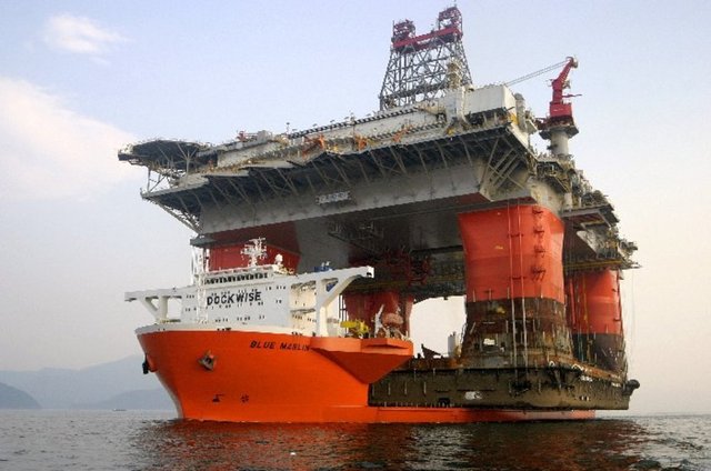 217 metre uzunluğundaki Blue Marlin gemisi petrol platformları gibi çok büyük yüklerin taşınmasında kullanılıyor.