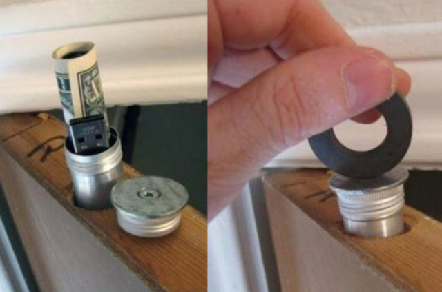 Kapının üzerini delerek bir silindirle özel bölme yapabilirsiniz.