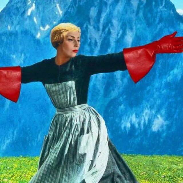 Bu da Lady Gaga'nın efsane film 'The Sound of Music'in yıldızı Julie Andrews'a saygı kapsamında seslendirdiği şarkıya gönderme yapan bir fotomontaj.