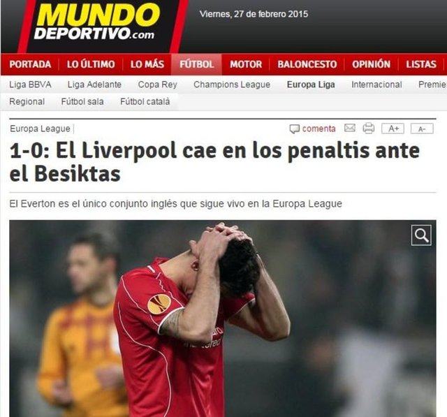 MUNDO DEPORTIVO: "Tolgay Arslan'ın golü durumu eşitledi ve Beşiktaş penaltılarla Liverpool'u eledi"