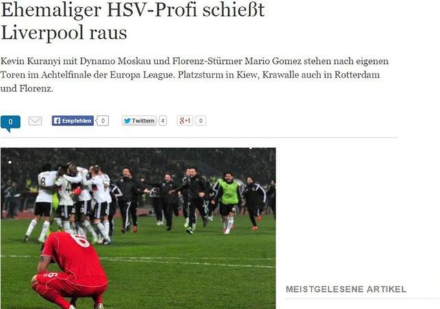 DIE WELT: "Hamburg'un eski oyuncusu Liverpool'u eledi"
